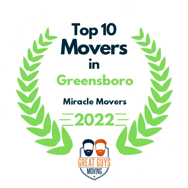 Top 10 Movers in Greensboro, NC 2022 award