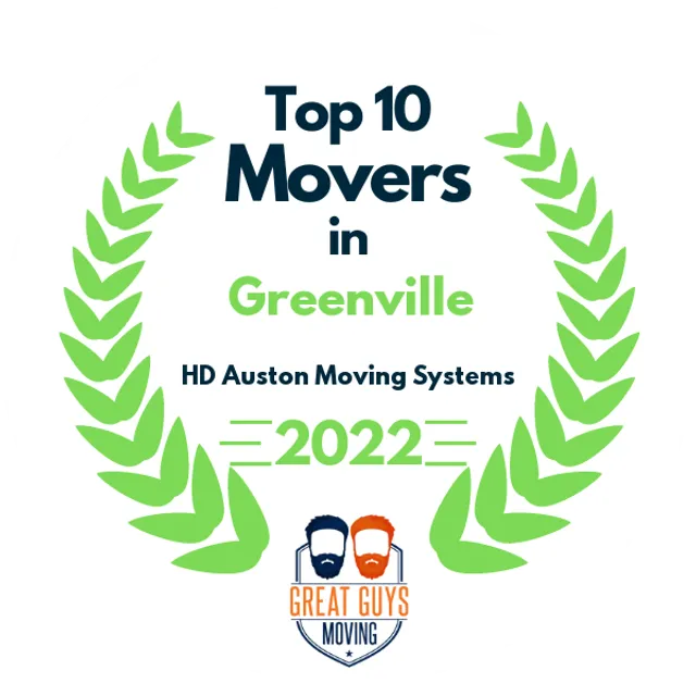 Top 10 Movers in Greenville, SC 2022 award