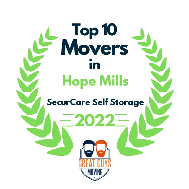 Top 10 Movers in Hope Mills, NC 2022 award