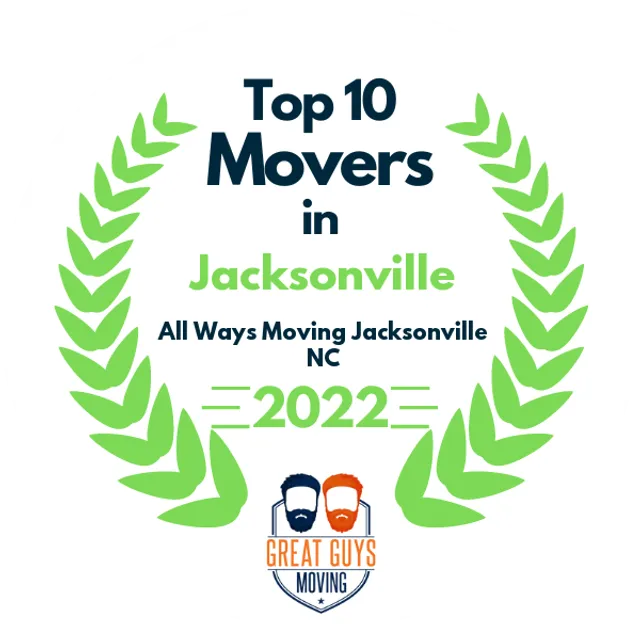 Top 10 Movers in Wilmington, NC 2022 award