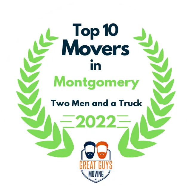 Top 10 Movers in Montgomery, AL 2022 award