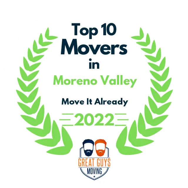 Top 10 Movers in Riverside, CA 2022 award