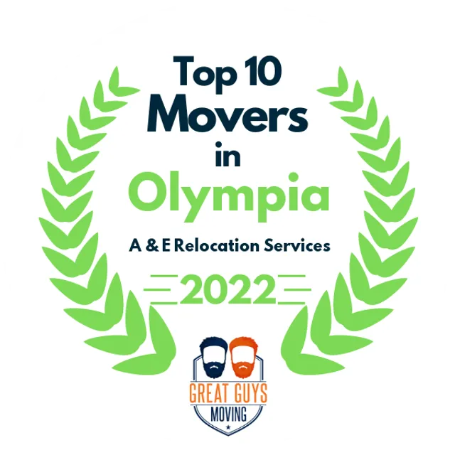 Top 10 Movers in Tacoma, WA 2022 award