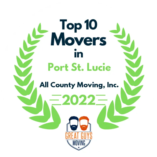 Top 10 Movers in Port St. Lucie, FL 2022 award