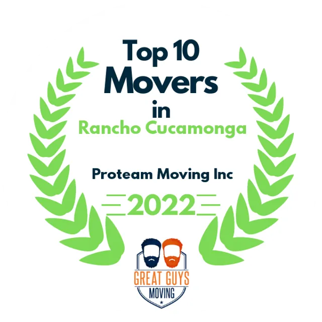 Top 10 Movers in San Bernardino, CA 2022 award