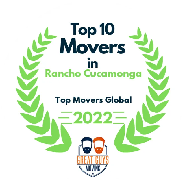 Top 10 Movers in Rancho Cucamonga, CA 2022 award