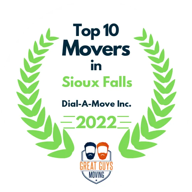 Top 10 Movers in Sioux Falls, SD 2022 award