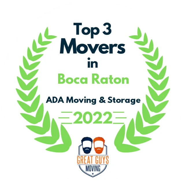 Top 3 Movers in Boca Raton, FL 2022 award