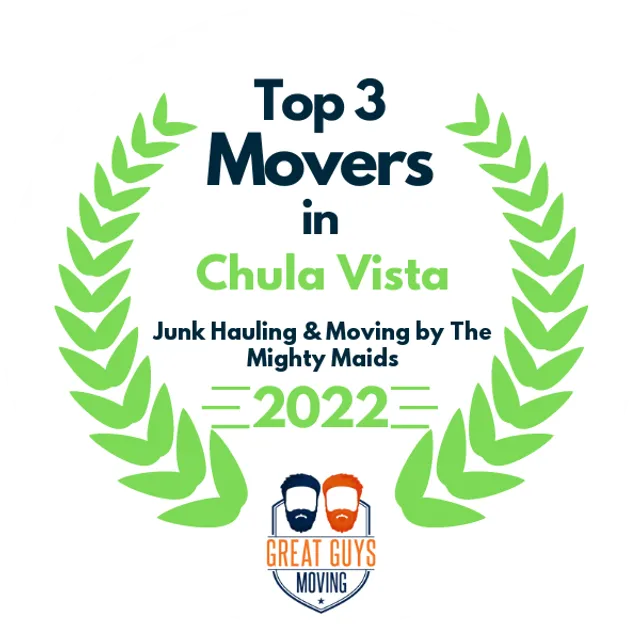 Top 3 Movers in Chula Vista, CA 2022 award