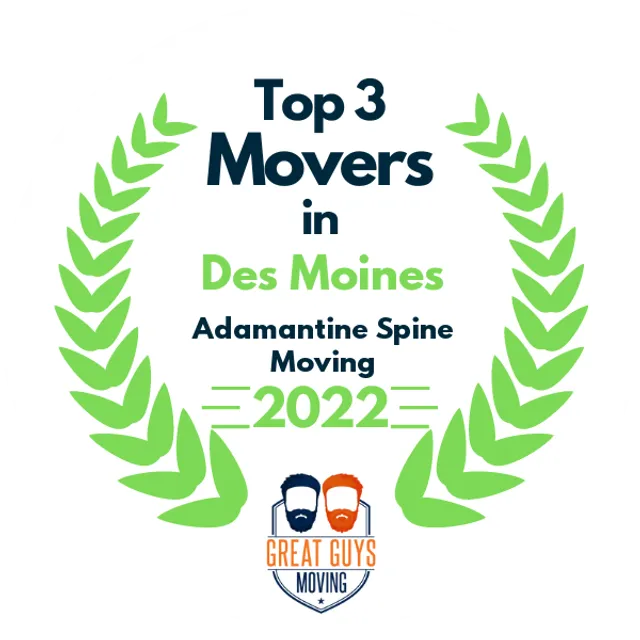 Top 3 Movers in Des Moines, IA 2022 award