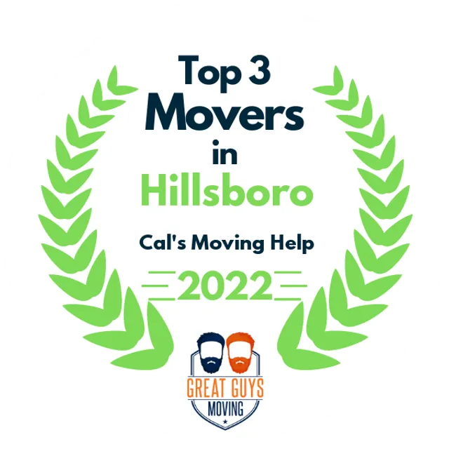 Top 3 Movers in Hillsboro, OR 2022 award