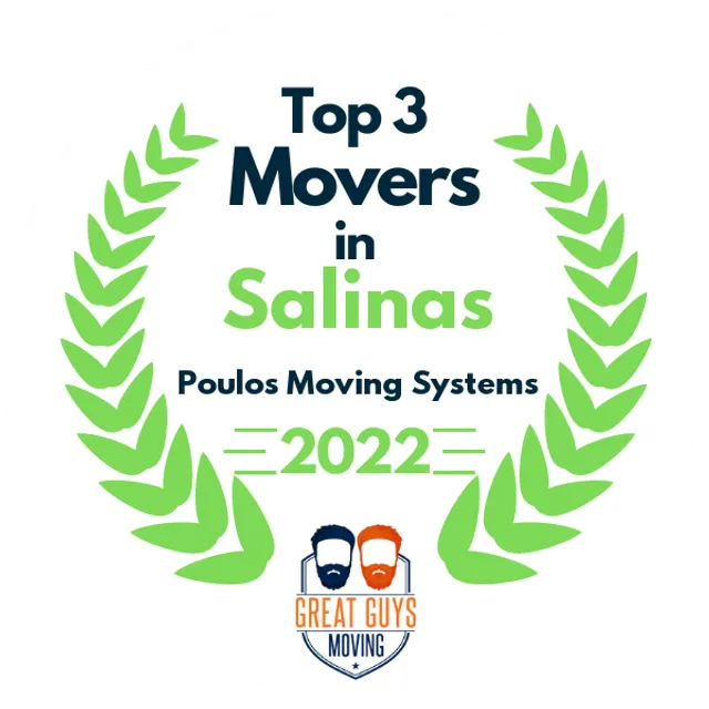 Top 3 Movers in Salinas, CA 2022 award