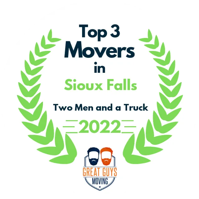 Top 3 Movers in Sioux Falls, SD 2022 award