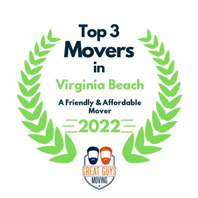 Top 3 Movers in Virginia Beach, VA 2022 award