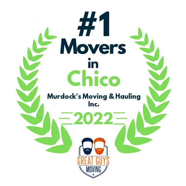 #1 Ranked Movers in Chico, CA 2022 award