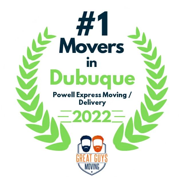 #1 Ranked Movers in Dubuque, IA 2022 award