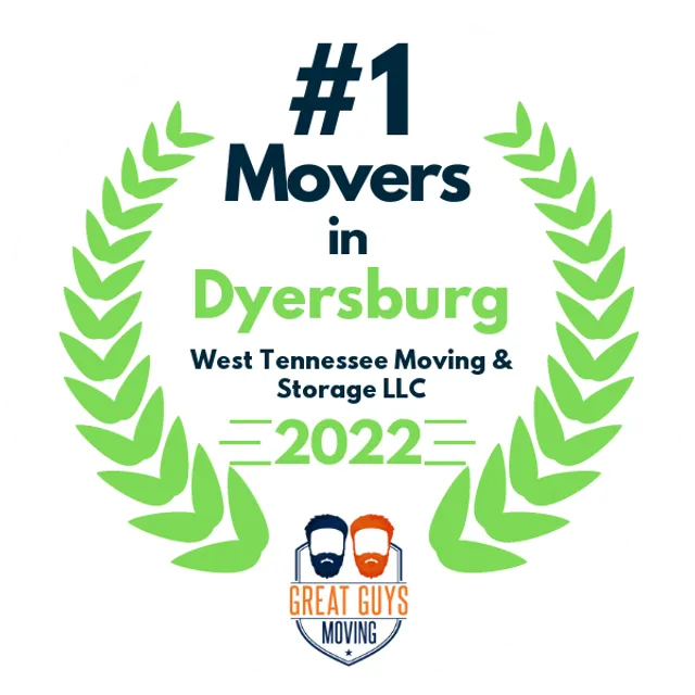 #1 Ranked Movers in Dyersburg, TN 2022 award