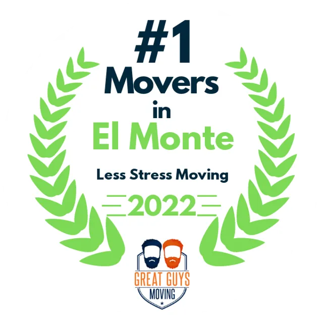 #1 Ranked Movers in El Monte, CA 2022 award