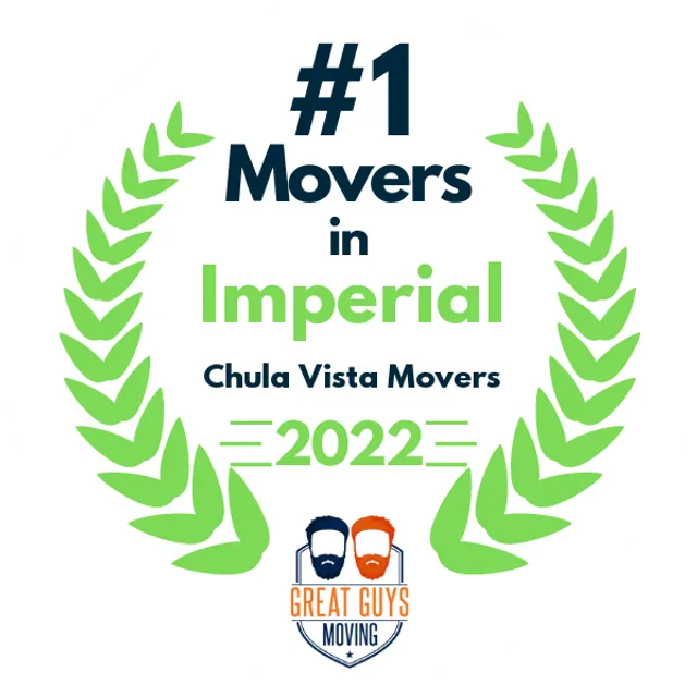 #1 Ranked Movers in Chula Vista, CA 2022 award