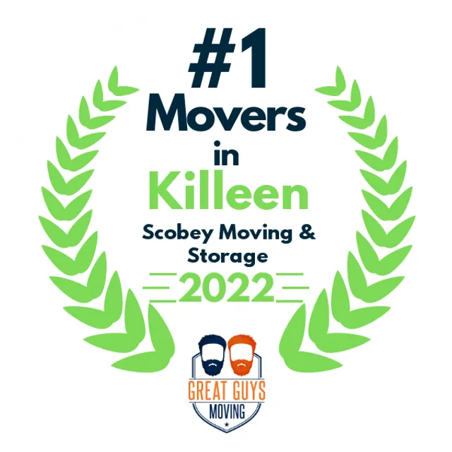 #1 Ranked Movers in Killeen, TX 2022 award