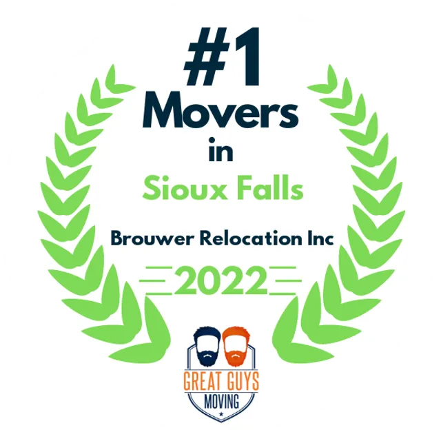 #1 Ranked Movers in Sioux Falls, SD 2022 award