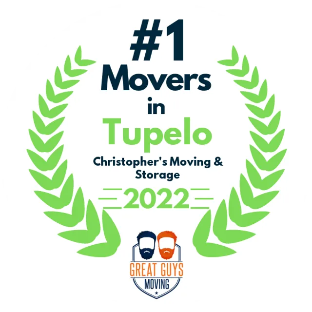 #1 Ranked Movers in Tupelo, MS 2022 award