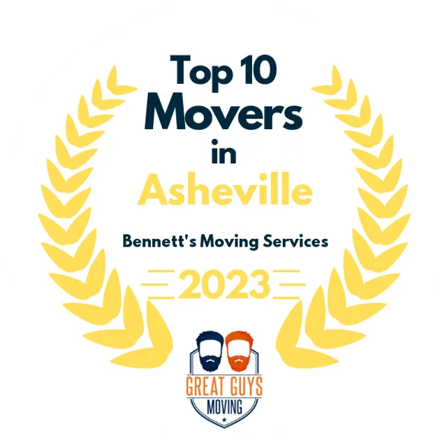 Top 10 Movers in Asheville, NC 2023 award