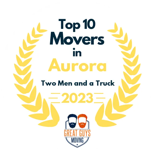 Top 10 Movers in Aurora, IL 2023 award