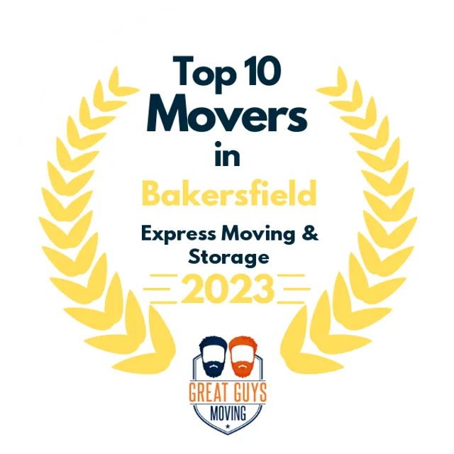 Top 10 Movers in Bakersfield, CA 2023 award