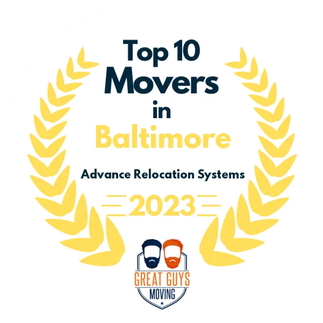 Top 10 Movers in Baltimore, MD 2023 award