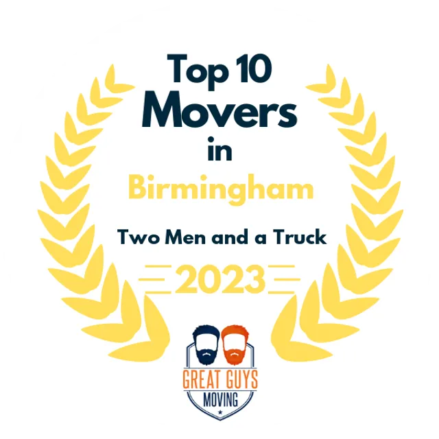 Top 10 Movers in Birmingham, AL 2023 award