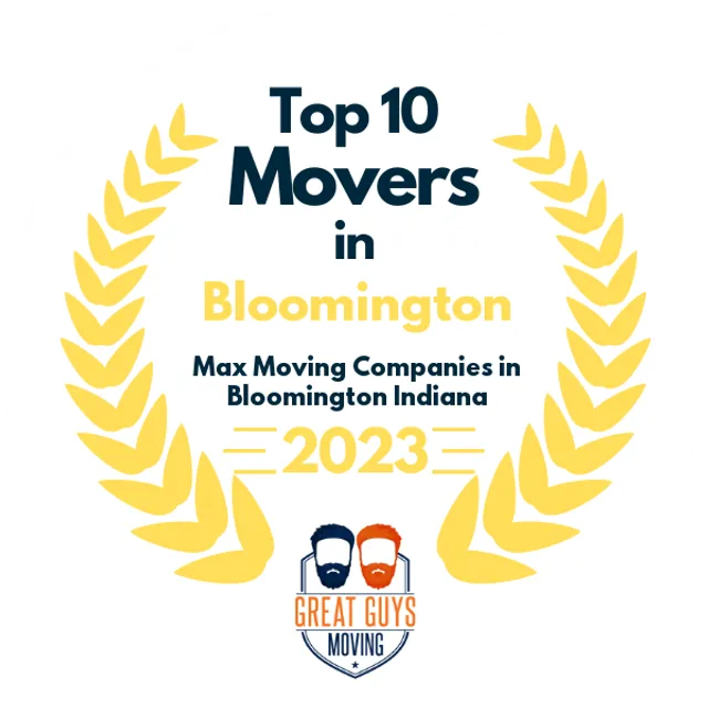 Top 10 Movers in Bloomington, IN 2023 award