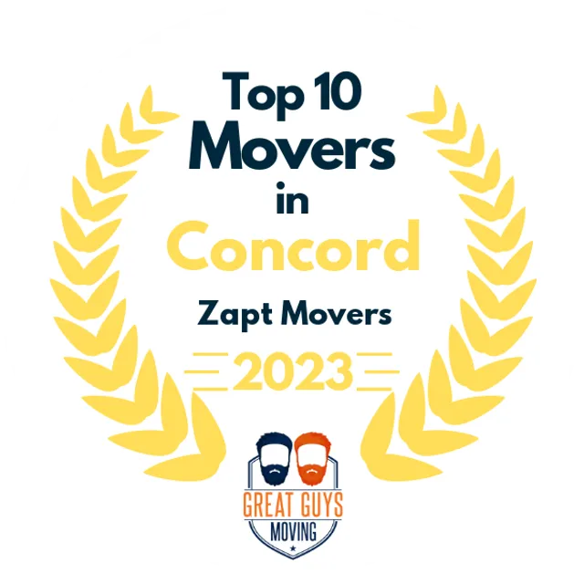 Top 10 Movers in Concord, CA 2023 award