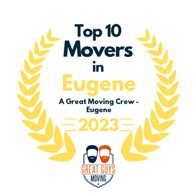 Top 10 Movers in Eugene, OR 2023 award