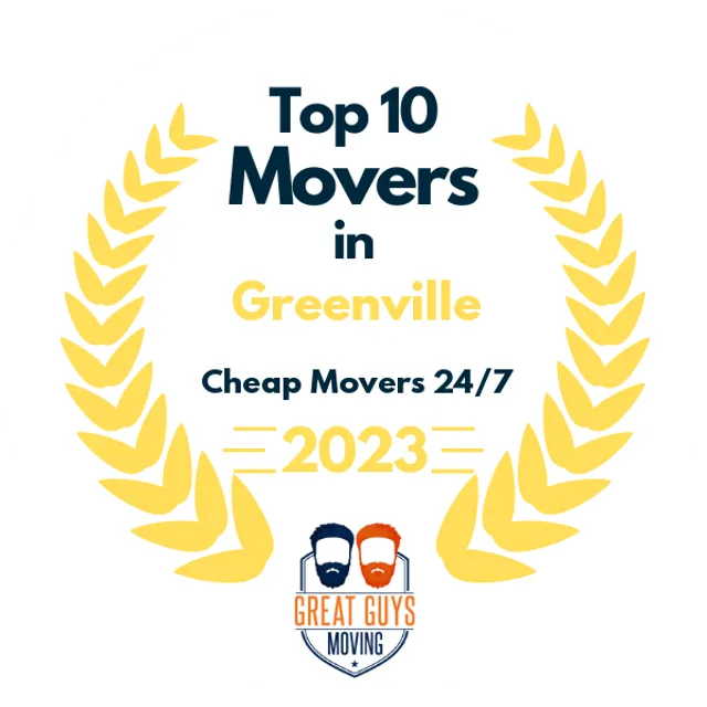 Top 10 Movers in Greenville, SC 2023 award