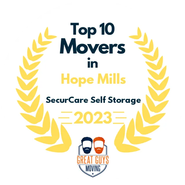 Top 10 Movers in Hope Mills, NC 2023 award