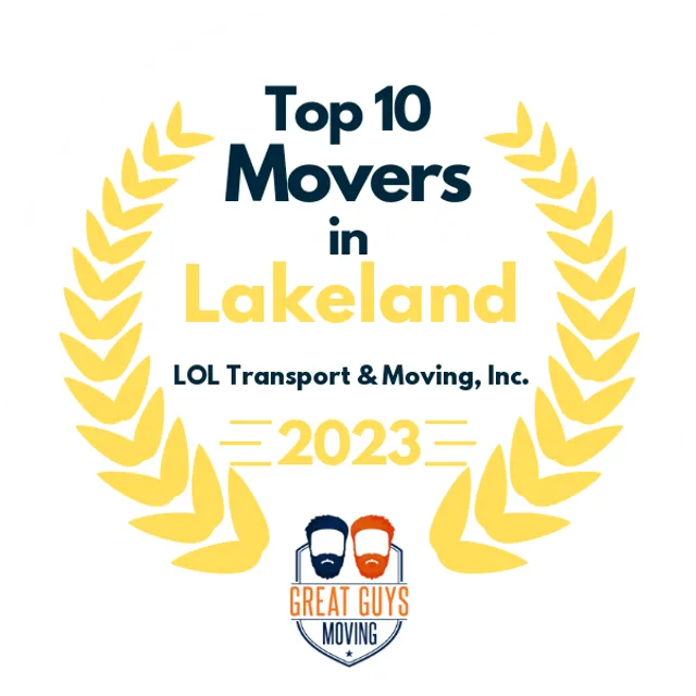 Top 10 Movers in Lakeland, FL 2023 award