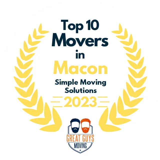 Top 10 Movers in Macon, GA 2023 award