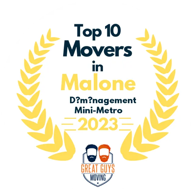 Top 10 Movers in Malone, NY 2023 award