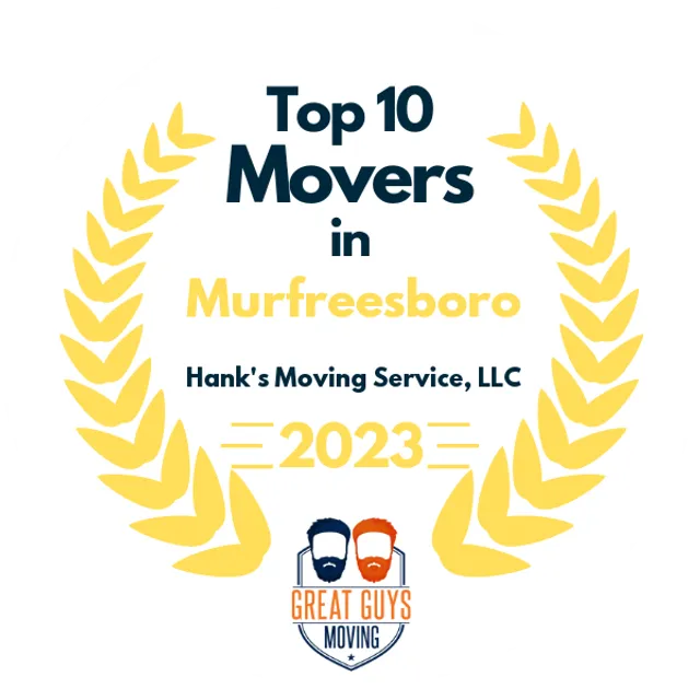 Top 10 Movers in Nashville, TN 2023 award