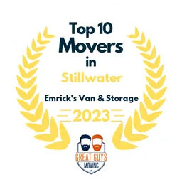 top 10 ranked movers in stillwater 2023 emricks van storage image