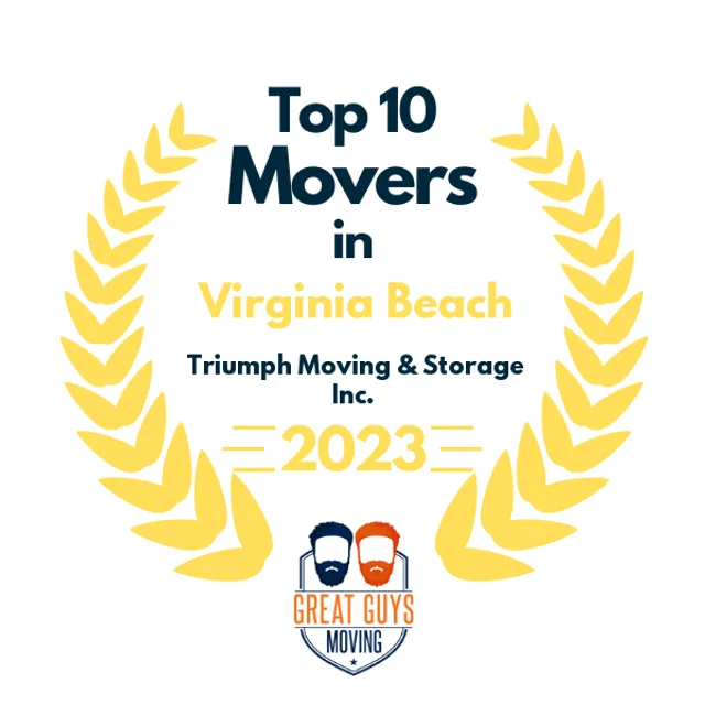 Top 10 Movers in Virginia Beach, VA 2023 award