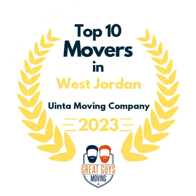 Top 10 Movers in West Jordan, UT 2023 award