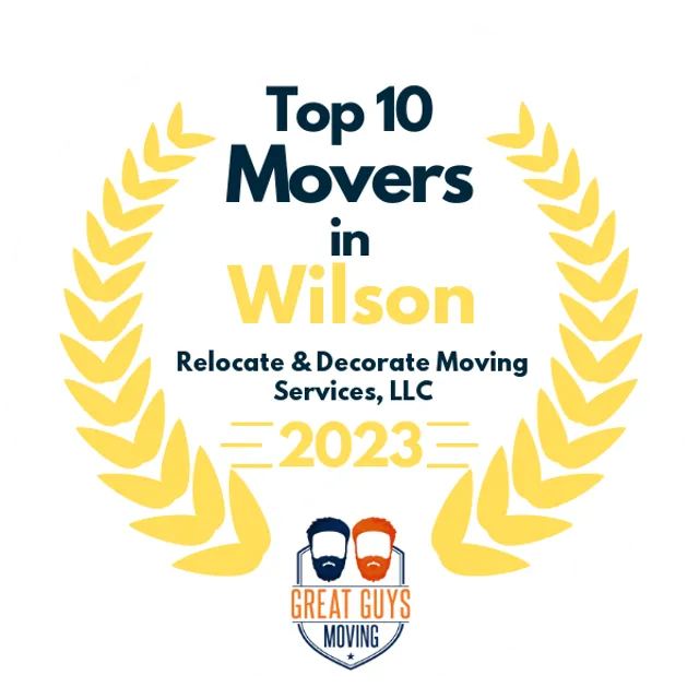 Top 10 Movers in Rocky Mount, NC 2023 award