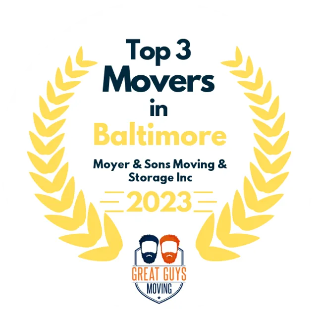 Top 3 Movers in Baltimore, MD 2023 award