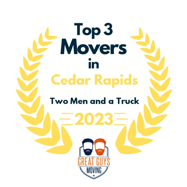 Top 3 Movers in Cedar Rapids, IA 2023 award