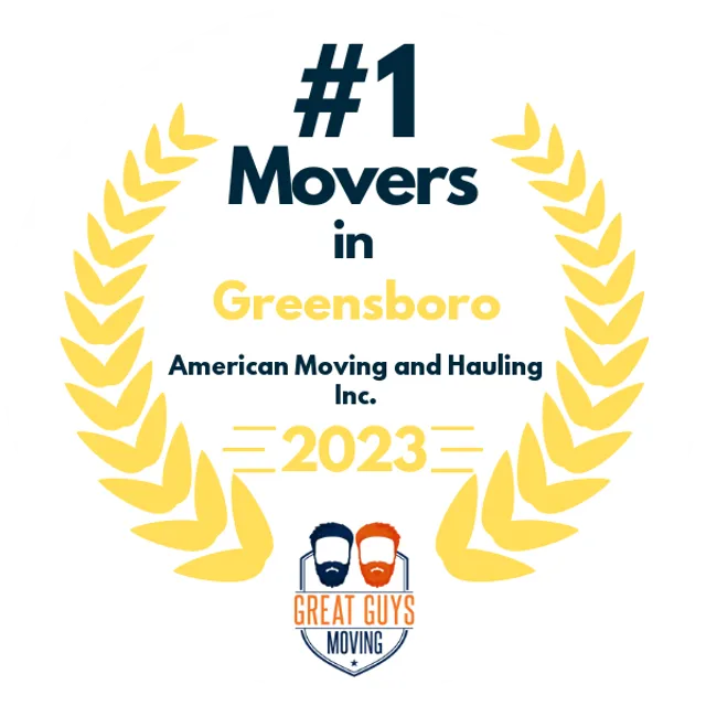 #1 Ranked Movers in Greensboro, NC 2023 award