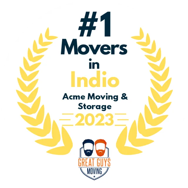 #1 Ranked Movers in Indio, CA 2023 award