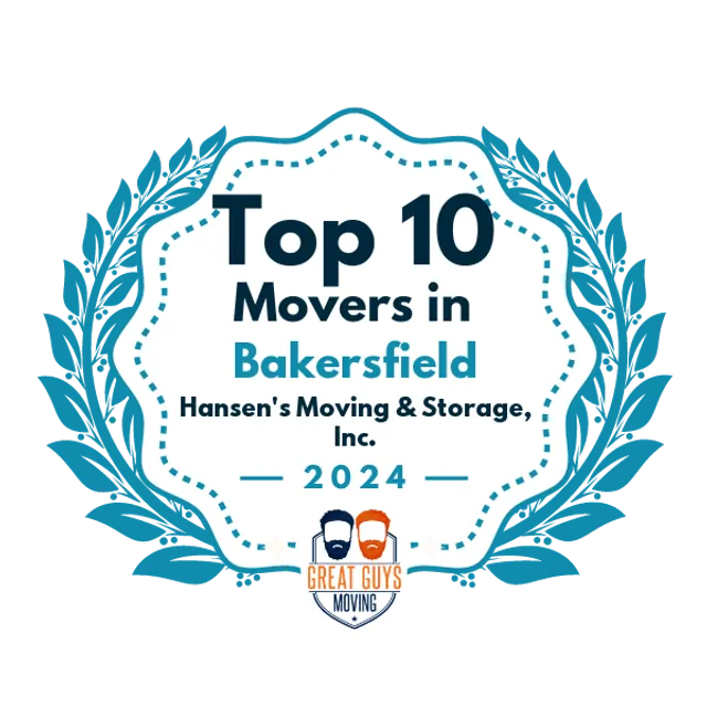 Top 10 Movers in Bakersfield, CA 2024 award