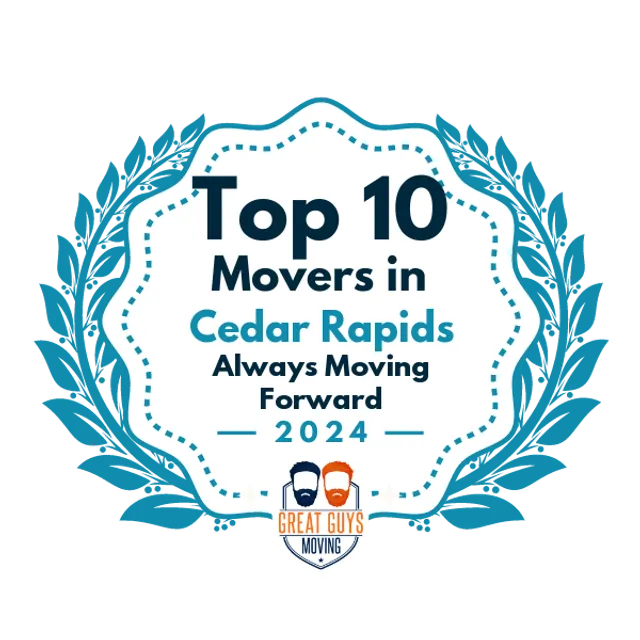 Top 10 Movers in Cedar Rapids, IA 2024 award